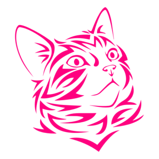 Tribal Cat Decal (Hot Pink)